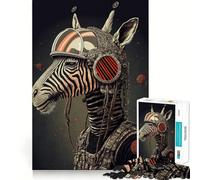 Puzzle zèbre Astronaute 1000 pièces pour Adultes,entraînement cérébral Amusant,découpe Laser de qualité supérieure,activité relaxante en Groupe à l'intérieur (38x52cm)