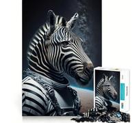 Puzzle zèbre Astronaute de 1000 pièces pour Adolescents Jeu de mémoire et de Concentration Qualité Professionnelle Activité de Groupe relaxante en intérieur (38x26cm)