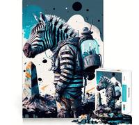 Puzzle zèbre Astronaute pour Adultes,1000 pièces,Jeu de Concentration,découpe Laser de qualité supérieure,activité familiale Amusante en soirée (50x75cm)