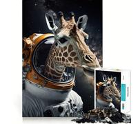 Puzzle zèbre Astronaute pour Adultes,1000 pièces,Jeu de mémoire et de Concentration,Format Compact,sans Espace,idéal pour des Moments de Jeu en Famille (38x26cm)