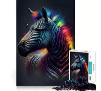 Puzzle zèbre Astronaute pour Adultes,1000 pièces,Jeu de Stimulation Cognitive,sans Espace,Assemblage précis,Cadeau d'anniversaire,Casse-tête (50x75cm)