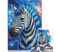 Puzzle zèbre Ciel étoilé pour Adultes, 1 000 pièces, Jeu de réflexion, décoration Murale, Cadeaux Uniques pour Anniversaire et Noël, 38x26cm