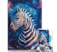 Puzzle zèbre Ciel étoilé pour Adultes et Adolescents, Jouets éducatifs, Anti-Stress, idéal pour la décoration de Bureau, 50x75cm