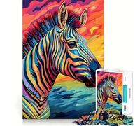 Puzzle Zèbre des Hautes Terres Vibrant pour Adolescents 1000 Pièces Jeu Stimulant l'esprit Assemblage Solide et Sécurisé Activité de Partage en Famille (50x75cm)