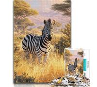 Puzzle zèbre des prairies 1000 pièces pour Adultes et Adolescents, Jouet éducatif et décompressant, Cadeau d'anniversaire, décoration Murale 38x26cm