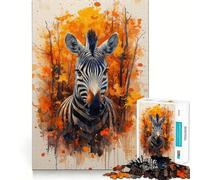 Puzzle Zèbre en Automne pour Adultes 1000 pièces Jeu Stimulant l'esprit Découpe Nette,alignement Parfait Activité de Partage pour Les Proches (50x75cm)