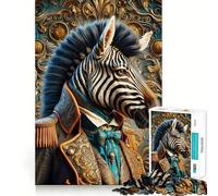 Puzzle Zèbre Mascarade 1000 pièces Jeu de mémoire Découpe Laser de qualité supérieure Activité captivante pour des soirées tranquilles (38x52cm)