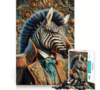 Puzzle Zèbre Masqué pour Adultes 1000 Pièces Jeu de Réflexion et d'Aptitude Découpe de Haute Précision Défi Divertissant pour Les Temps Passants (50x75cm)