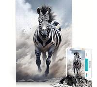 Puzzle Zèbre Noir Courant 1000 Pièces pour Adultes Stimule la Mémoire Paisible et Amusant Découpe Premium Cadeau Souvenir (50x75cm)