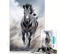 Puzzle Zèbre Noir Courant pour Adolescents 1000 Pièces Stimule la mémoire Soulagement de la Tension Bordure serrée Belle œuvre d'art (38x52cm)