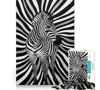 Puzzle zèbre Noir et Blanc 1000 pièces,Jeu cognitif Amusant,Structure à emboîter précise,activité de Partage et de complicité pour Les Proches (38x52cm)