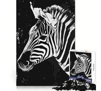 Puzzle zèbre Noir et Blanc 1000 pièces pour Adolescents, défi intellectuel, détente, Assemblage sans Couture, Cadeau de Noël idéal (38x26cm)