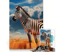 Puzzle Zèbre pour Adultes 1000 pièces Stimule la Concentration Jeu Amusant Taille Uniforme Pièces précises Activité de Partage pour Les Proches (50x75cm)