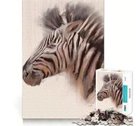 Puzzle zèbre pour Adultes de 1000 pièces Jeu de réflexion et d'exercice Ajustement Parfait Activité de Partage et de renforcement des Liens familiaux (38x52cm)