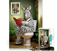 Puzzle zèbre sur Les Toilettes 1000 pièces,Jeu cognitif Amusant,Structure à emboîter précise,activité de Partage et de complicité pour Les Proches (38x26cm)