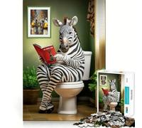 Puzzle Zèbre sur Les Toilettes 1000 pièces Jeu de réflexion Pièces précises et sans Couture Activité Amusante en Famille (50x75cm)
