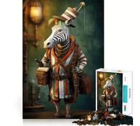 Puzzle zèbre Voyageur pour Adultes,1000 pièces,Jeu de Stimulation Cognitive,sans Espace,Assemblage précis,Cadeau d'anniversaire,Casse-tête (38x26cm)