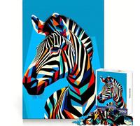 Puzzle zèbre WPAP Pop Art 1000 pièces pour Adolescents Détente et réflexion Assemblage Solide (38x52cm)