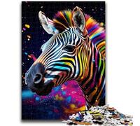 Puzzle zèbres colorés 1000 pièces pour Adolescents et Adultes, Jeu éducatif, Jouet, décoration d'intérieur et Cadeaux Uniques (50x75cm)