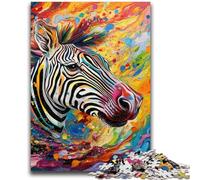 Puzzle zèbres colorés 1000 pièces pour Adolescents et Adultes, Jeu éducatif, Jouet, décoration d'intérieur et Cadeaux Uniques (50x75cm)