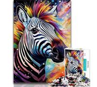 Puzzle zèbres colorés 2000 pièces pour Adolescents et Adultes, Anti-Stress, défi Difficile, renforce l'amour Entre Couples 70x100cm