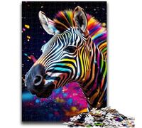 Puzzle zèbres colorés pour Adolescents, 1 000 pièces, Jeu éducatif Amusant et Humoristique pour Anniversaire (38x26cm)