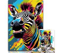 Puzzle zèbres colorés pour Adultes, 1 000 pièces, Jeux éducatifs, décoration d'intérieur, à Offrir en Cadeau pour Toute la Famille, 50x75cm