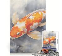 Puzzle Zen apaisant avec Poissons Koi,Style Japonais,1000 pièces,idéal pour Les Adolescents,stimule la mémoire,apaise l'esprit,Divertissement,découpe de qualité, (38x26cm)