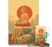 Puzzle Zen Bouddha sur la Montagne pour Adolescents 1000 pièces,Jeu de réflexion Amusant,Connexion Fluide et agréable,Une façon captivante de Passer Le Temps (38x52cm)
