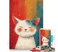 Puzzle Zen Cat Meditation pour Adolescents,1000 pièces,Jeu de mémoire Amusant,Composants Robustes et découpés avec précision,Jeu Portable et idéal pour Les Voyages (50x75cm)