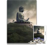 Puzzle Zen de 1000 pièces représentant Le Sommet d'une Montagne de Bouddha, idéal pour Les Adolescents Jeu d'éveil et de Pleine Conscience, Cadeau Unique pour Les Moments de Joie Dimensions:38x52cm
