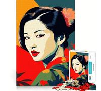 Puzzle Zen Geisha Beauté Adultes 1000 Pièces Jeu de Concentration mentale Découpe Laser de qualité supérieure Activité familiale Amusante en soirée (50x75cm)