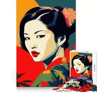 Puzzle Zen Geisha Beauté pour Adolescents 1000 pièces Stimulant cérébral, Passe-Temps apaisant, Cadenas Solide, Cadeau attentionné (50x75cm)