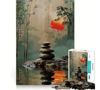 Puzzle Zen Jardin Coucher de Soleil pour Adultes 1000 Pièces Jeu de Stimulation Mentale Pièces Précises et sans Couture Activité Relaxante à Groupe en Intérieur (50x75cm)