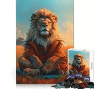 Puzzle Zen Lion Méditation 1000 Pièces pour Adolescents Stimulation Mentale Temps de Détente Agréable Assemblage Solide Cadeau de Noël Unique (38x52cm)