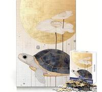 Puzzle Zen Tortue et Fleurs 1000 Pièces pour Adultes Améliore la Mémoire Découpe Laser Idée Cadeau de Noël (38x52cm)