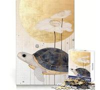 Puzzle Zen Tortue et Fleurs 1000 Pièces pour Adultes Stimulation Cognitive et Détente Fermeture Solide Idée Cadeau Chic pour Noël (38x26cm)