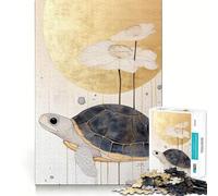 Puzzle Zen Tortue et Fleurs pour Adolescents,1000 pièces,Jeu de mémoire Amusant,Composants Robustes et découpés avec précision,Jeu Portable et idéal pour Les Voyages (50x75cm)
