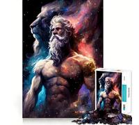 Puzzle Zeus et Le Lion 1000 pièces Jeu de réflexion Amusant et Stimulant pour la Concentration Technologie de découpe Laser avancée Idéal pour Les Voyages (38x52cm)