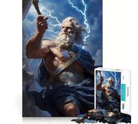Puzzle Zeus Grec pour Adultes,1000 pièces,Jeu de mémoire,découpe de Haute précision,activité Manuelle Calme,Exercice Mental à Faire à la Maison (50x75cm)