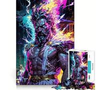 Puzzle Zeus︰ Neon Pantheon 1000 pièces pour Adultes Jeu de mémoire Amusant Découpe Experte Activité relaxante en Groupe à l'intérieur (38x52cm)