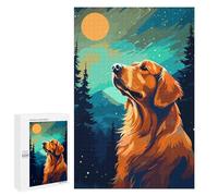 Puzzle1000 PCS Cute Golden Dog Pixel Art Puzzle pour Adultes Jeux Relaxants Améliorent La Mémoire Cadeaux Uniques pour Un Anniversaire Et Noël 1000 PCS