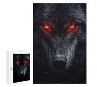Puzzle1000 PCS Evil Black Wolf Portrait Puzzle pour Adultes Jeux Relaxants Améliorent La Mémoire Cadeaux Uniques pour Un Anniversaire Et Noël 1000 PCS