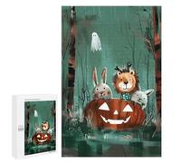 Puzzle1000 PCS Pumpkin Parade - Whimsical Halloween Critters Puzzle pour Adultes Jeux Relaxants Améliorent La Mémoire Cadeaux Uniques pour Un Anniversaire Et Noël 1000 PCS
