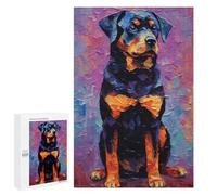 Puzzle1000 PCS Rottweiler Colorful Puzzle pour Adultes Jeux Relaxants Améliorent La Mémoire Cadeaux Uniques pour Un Anniversaire Et Noël 1000 PCS