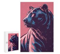 Puzzle1000 PCS Stylized Panther Portrait Puzzle pour Adultes Jeux Relaxants Améliorent La Mémoire Cadeaux Uniques pour Un Anniversaire Et Noël 1000 PCS