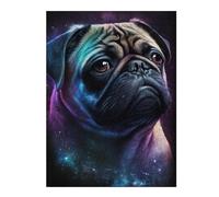 Puzzle1000pcs(52x38cm) Cosmic Pug Portrait-4 Puzzles pour Adolescents - Décoration Murale - Défi Difficile - Cadeaux Uniques pour Anniversaire Et Noël 1000pcs(52x38cm)