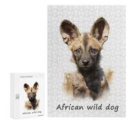 Puzzle300 PCS African Wild Dog Puzzle pour Adultes Jeux Relaxants Améliorent La Mémoire Cadeaux Uniques pour Un Anniversaire Et Noël 300 PCS