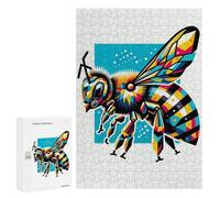 Puzzle300 PCS Bee WPAP Pop Art Puzzle pour Adultes Jeux Relaxants Améliorent La Mémoire Cadeaux Uniques pour Un Anniversaire Et Noël 300 PCS