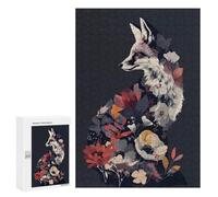 Puzzle300 PCS Fox and Flower Pop Art Puzzle pour Adultes Jeux Relaxants Améliorent La Mémoire Cadeaux Uniques pour Un Anniversaire Et Noël 300 PCS